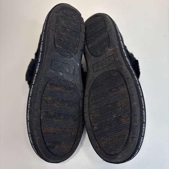 Skechers BOBS Too Cozy Meow Slippers Black Floral Leopard Cat Size 8 - Picture 11 of 12
